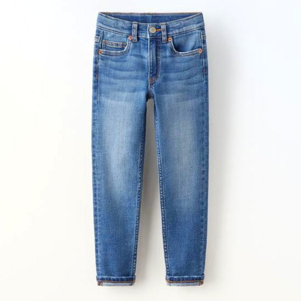 Zara Girls' Mid-Rise Mid-Blue Skinny Jean